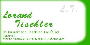 lorand tischler business card
